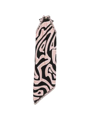 PUCCI Labirinto print silk dress with halter neckline