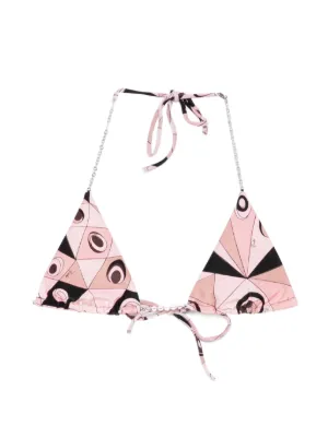 PUCCI Occhi print triangle bikini top