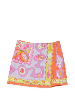 PUCCI Iride-print silk mini skirt
