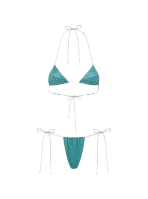 Os&eacute;ree glitter-effect triangle bikini