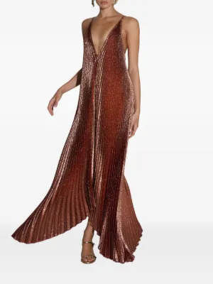 L'IDÉE pleated maxi dress