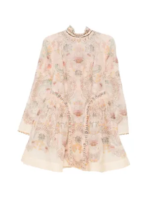 ZIMMERMANN Rebellion beaded floral-print mini dress