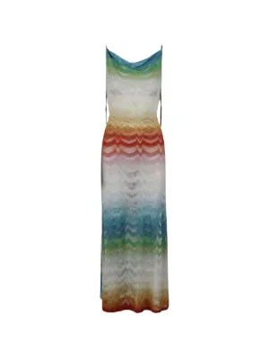 Missoni long cover-up dress in shaded lam&eacute; viscose