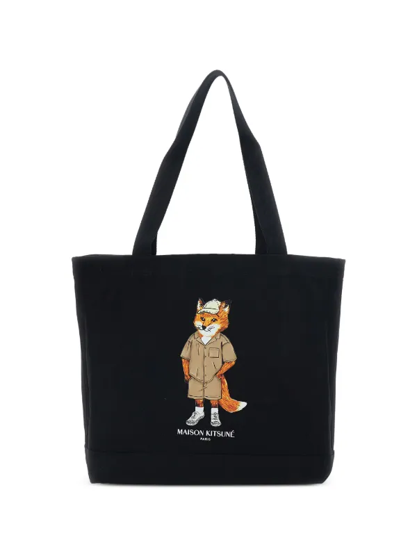 Maison Kitsuné Fox-graphic tote bag