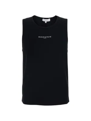 Maison Kitsuné logo sleeveless top