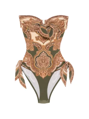 ZIMMERMANN paisley-print cut-out swimsuit