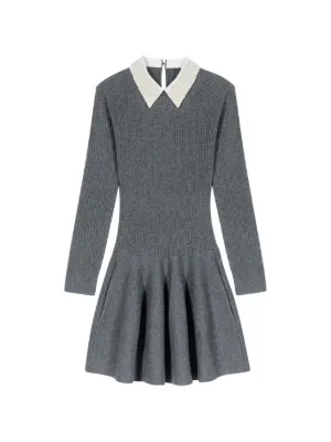 Maje beaded-collar short knit dress