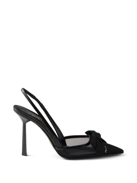 Prada mesh fabric slingback pumps