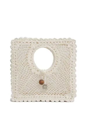 Jacquemus Le Carré crochet-knit raffia bag