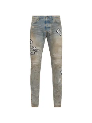 AMIRI domino applique skinny jeans
