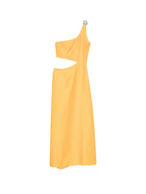 Maje asymmetrical linen-blend dress