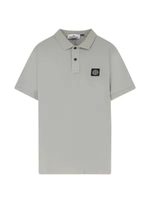 Stone Island 2200008 organic cotton piqu&eacute; with stretch slim-fit short-sleeve polo shirt with Compass patch