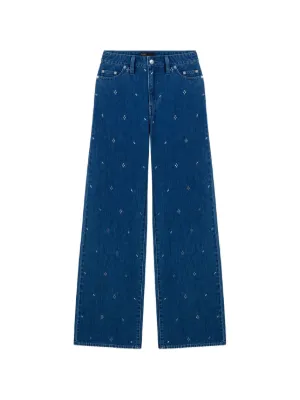 Maje wide jeans with rhinestones
