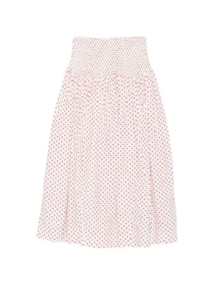 DAMSON MADDER Layla polka-dot smocked midi skirt