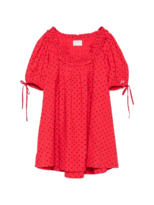 DAMSON MADDER Jemima ruffled cherry-print mini dress
