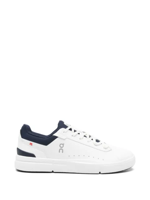 On  lace-up sneakers