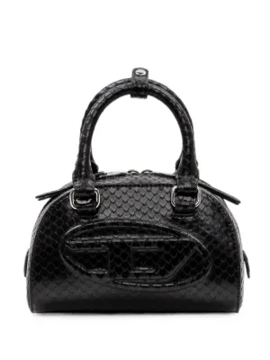 Diesel 1DR Dome-small bowling bag in snake-effect leather