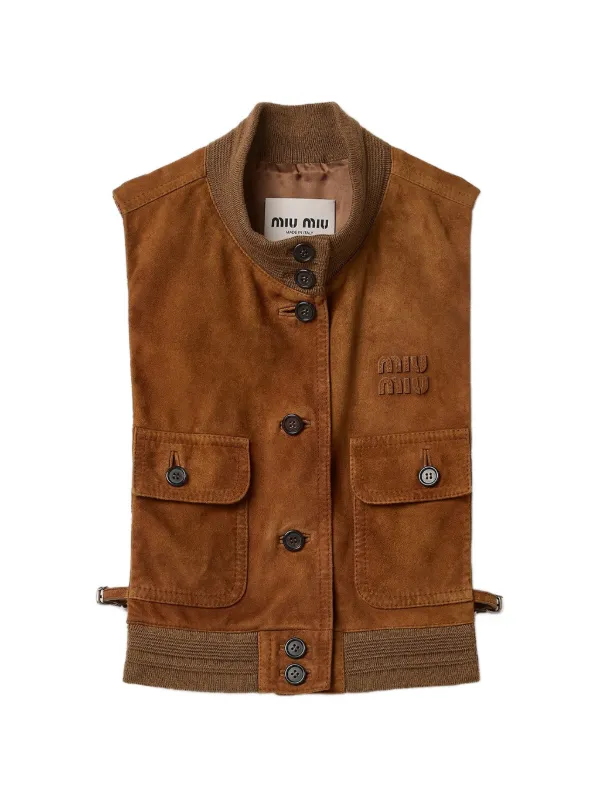 Miu Miu waxed suede leather vest