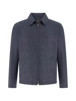 Boggi Milano technical linen bomber jacket