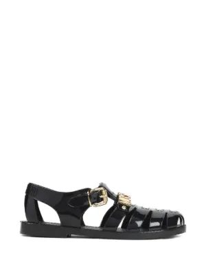 Moschino logo buckle sandals