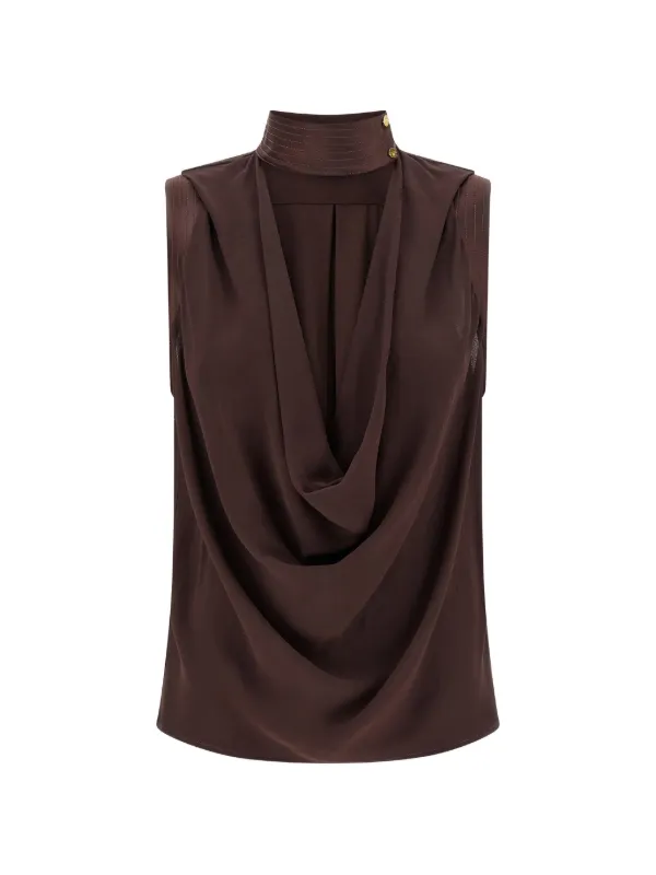 Elisabetta Franchi top in viscose georgette fabric