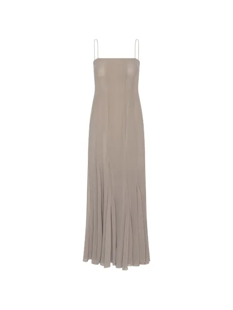 ROTATE BIRGER CHRISTENSEN chiffon maxi strap dress taupe