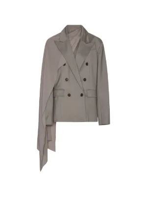 ROTATE BIRGER CHRISTENSEN oversized scarf blazer grey