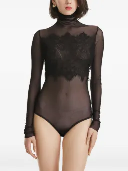 2310 STUDIO lace-panel mesh bodysuit