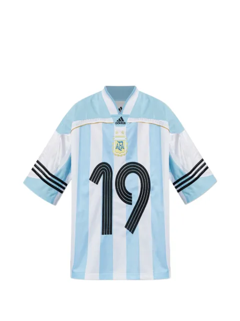 adidas striped v-neck T-shirt