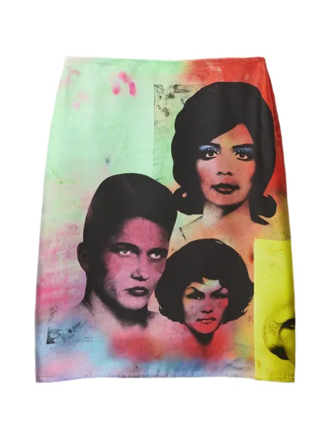 Versace printed silk twill pencil skirt