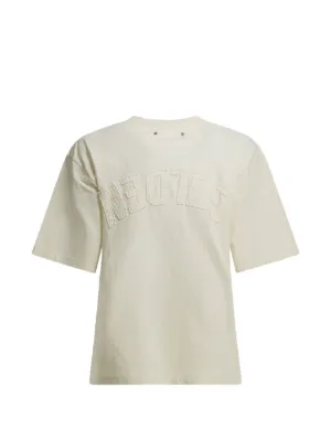 Golden Goose T-shirt in aged white with reverse log on the back - Jersey Capsule
