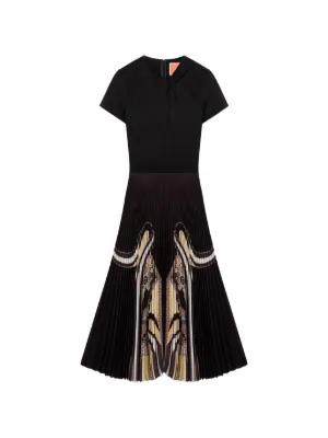 La DoubleJ Chignon pleated short-sleeved dress