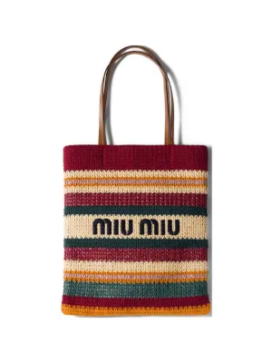 Miu Miu raffia-effect woven tote bag
