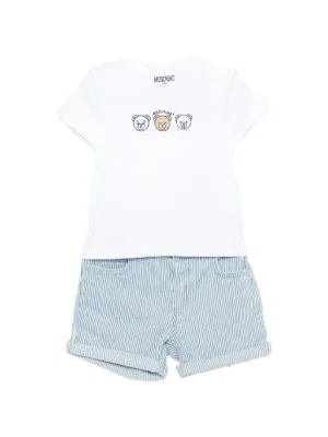 Moschino Kids striped-pattern short and t-shirt set