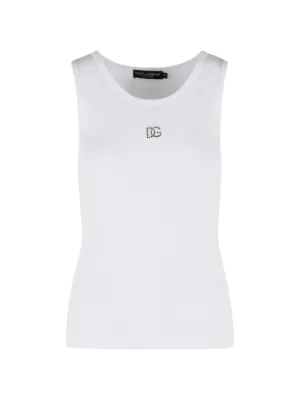 Dolce & Gabbana ribbed logo tank top