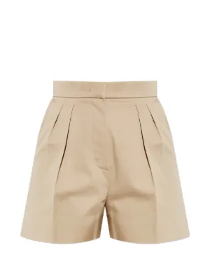 Max Mara pleated logo-embroidered shorts