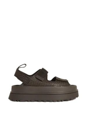 UGG GoldenGlow embossed straps leather sandals