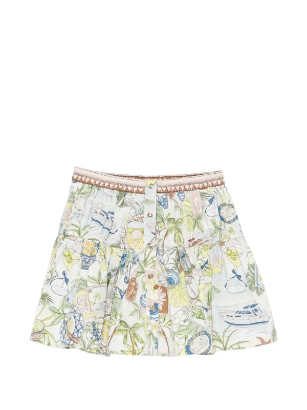 Maje printed ruffled skirt