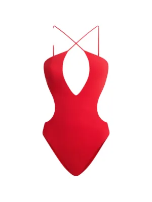 Moschino cut-out halterneck swimsuit