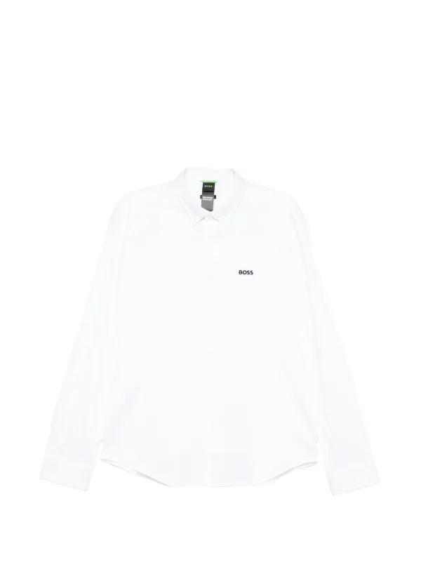 BOSS logo-embroidered shirt