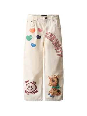 Molo graphic-print wide-leg jeans
