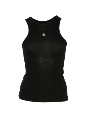 Vivienne Westwood 90s Orb-embroidered ribbed tank top
