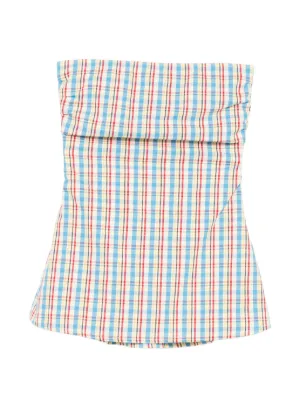 Faithfull Isole check-pattern top