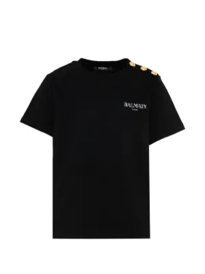 Balmain Kids button short-sleeve T-shirt