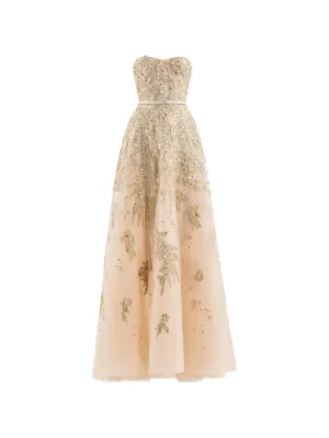 Saiid Kobeisy crystal-embellishment strapless maxi dress