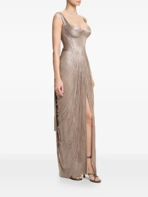 Maria Lucia Hohan Anais pleated lace-up maxi dress