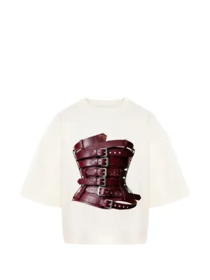 HAMZA buckle-graphic T-shirt