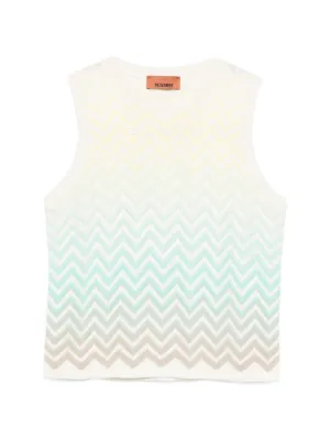 Missoni Chevron d&eacute;grad&eacute; cotton and viscose sleeveless top