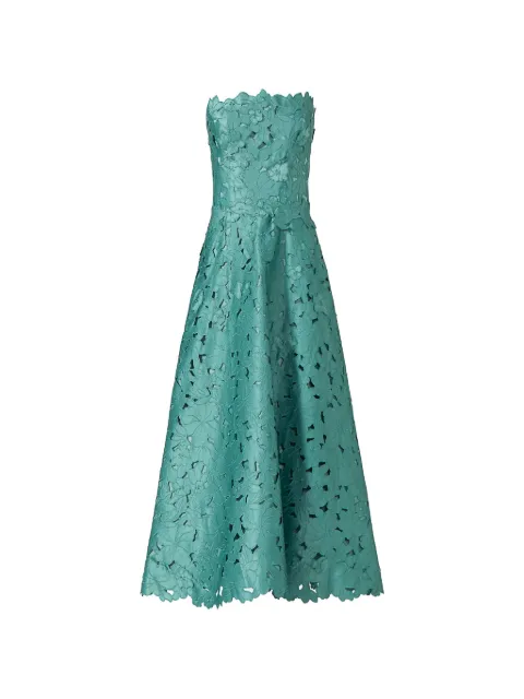 Costarellos Vella floral-cut strapless A-line maxi dress
