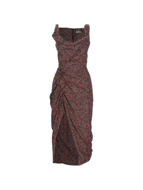 Vivienne Westwood draped print-detail midi dress